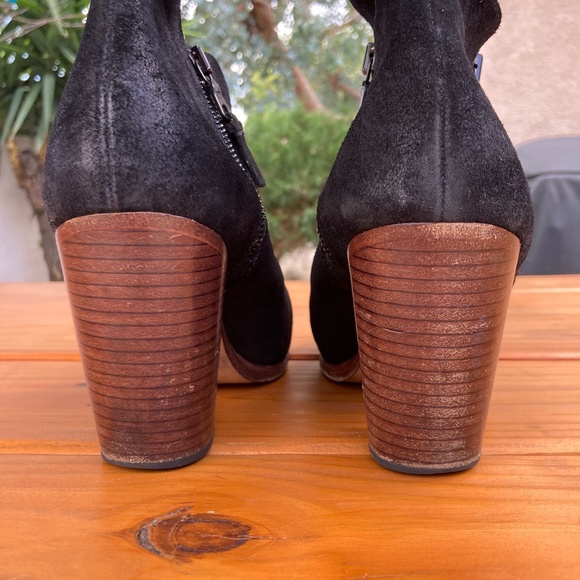 Rag and Bone Black Suede Margot Zippered Heeled Botties Made in Italy Size 39 - Picture 6 of 16